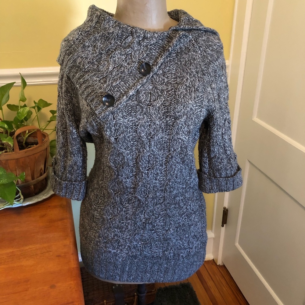 MissGuided Gray Cowl Neck Short Sleeve Sweater  Size M